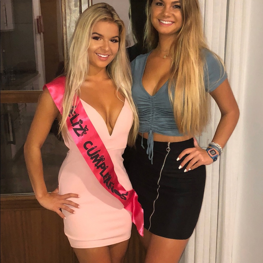 Pink Strapped Up Mini Dress